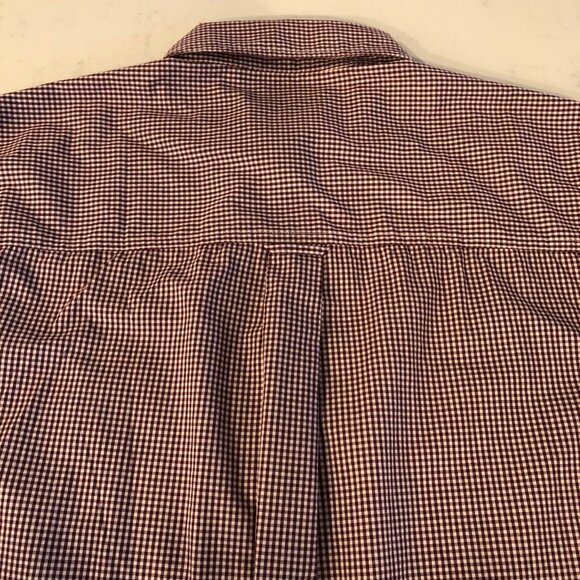 Chaps Lg Slv Button Down Regular Fit Check Cotton/Poly Blend Shirt Burgundy Sz L - Picture 7 of 11